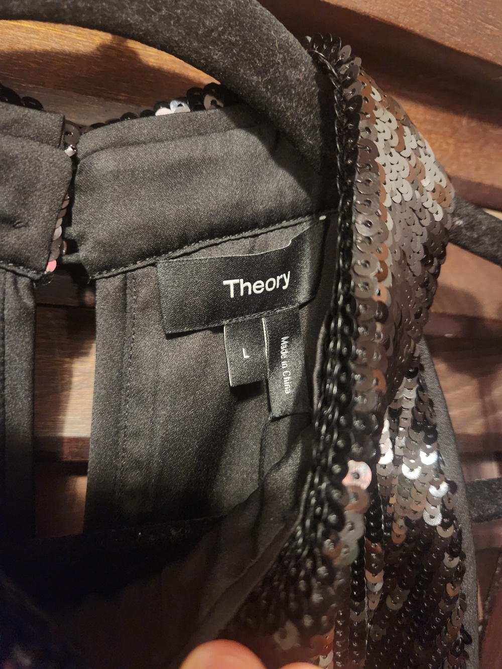 Theory Black Sequin Halter Top - Picture 2 of 6